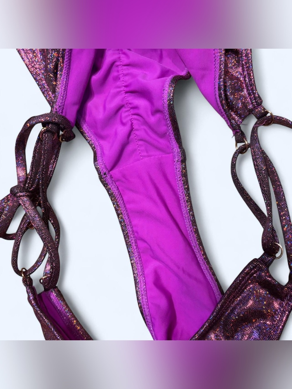 Rave Purple Glitter Bikini Swimsuit by Enez Swimwear! - Picture 4 of 6
